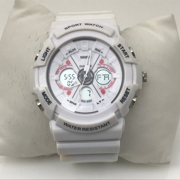 SKMEI Men Watch Dual Time White Sport Multi Functi - Picture 2 of 11